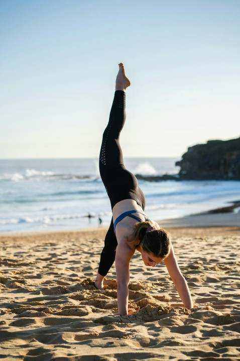 Trainer demonstrating home workout